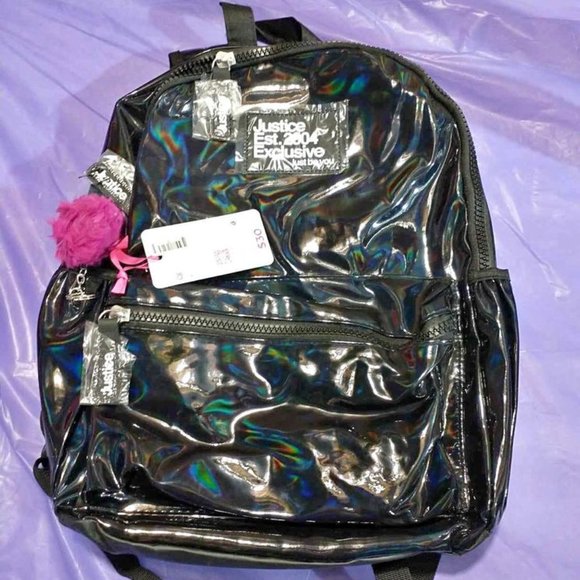 Justice Other Nwt Backpack Shiny Black Brand Justice Poshmark
